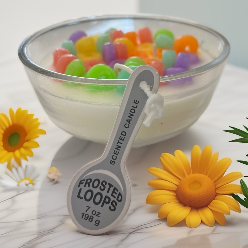 Great Christmas present!!!    Frosted Loops Scented Candle - Colorful